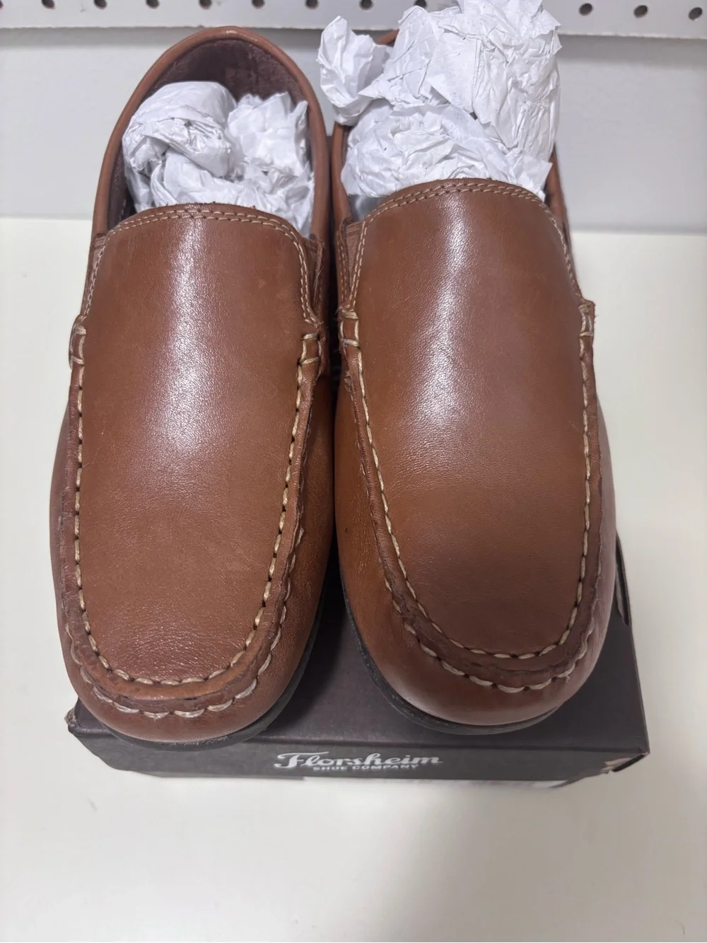 Florsheim Boys' Saddle Tan Leather Slip-On Loafers - Jasper Venetian
